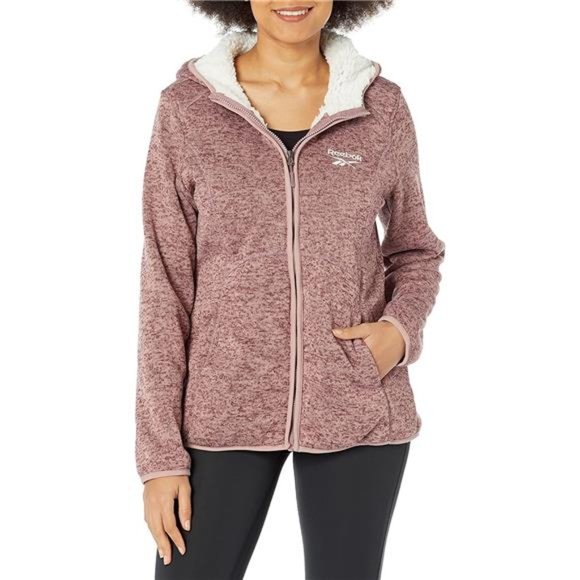Reebok Women's Sherpa Lined Sweater Fleece Jacket